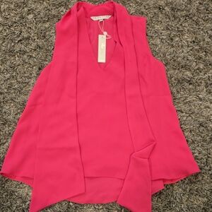 Trina Turk Hot Pink Sleeveless Scarf-Neck Camisole